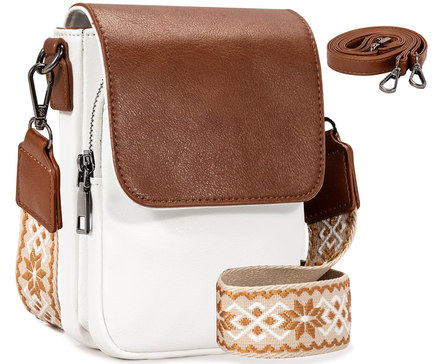 GASSDA Small Leather Crossbody Bag with Straps