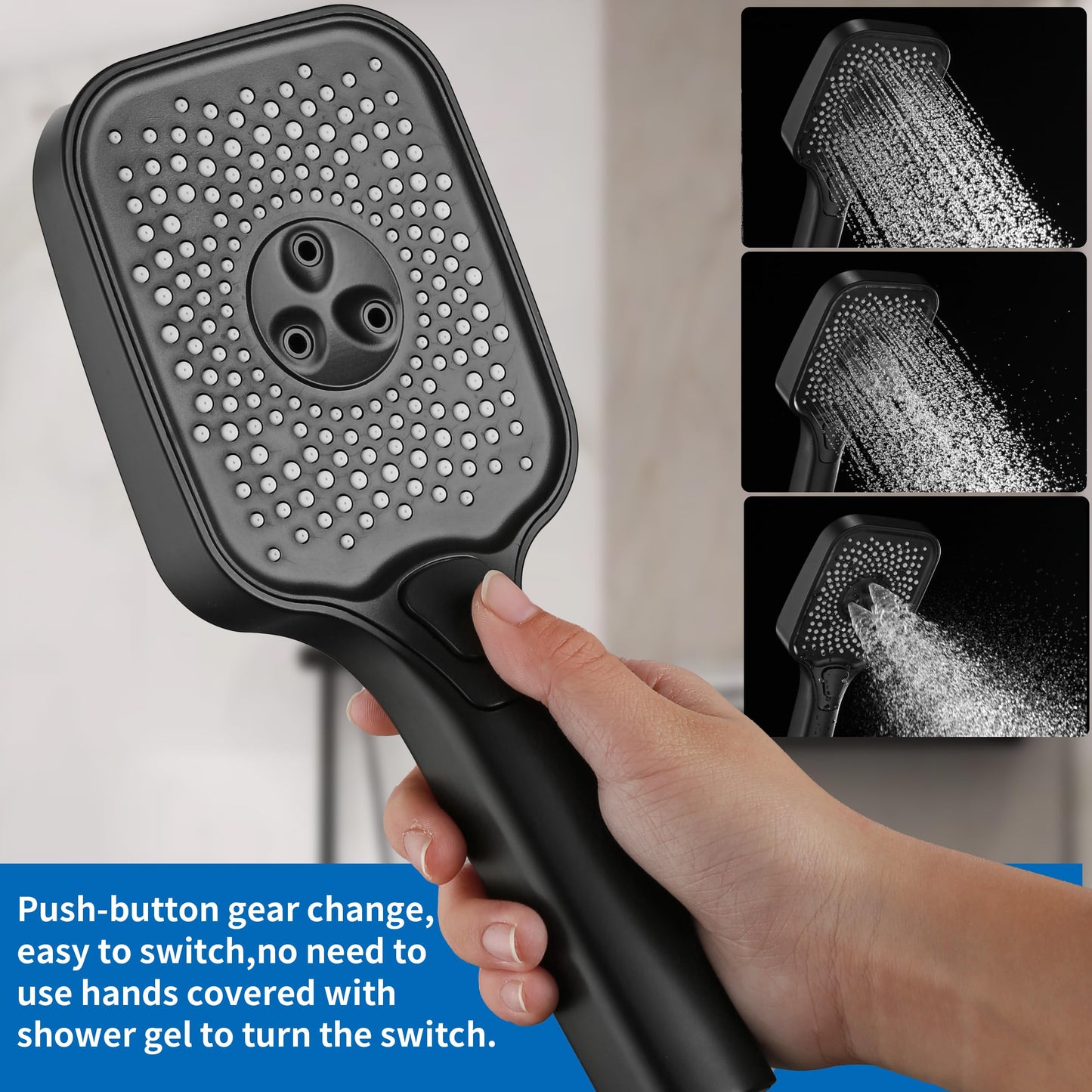 High Pressure Handheld Shower Head with Hose