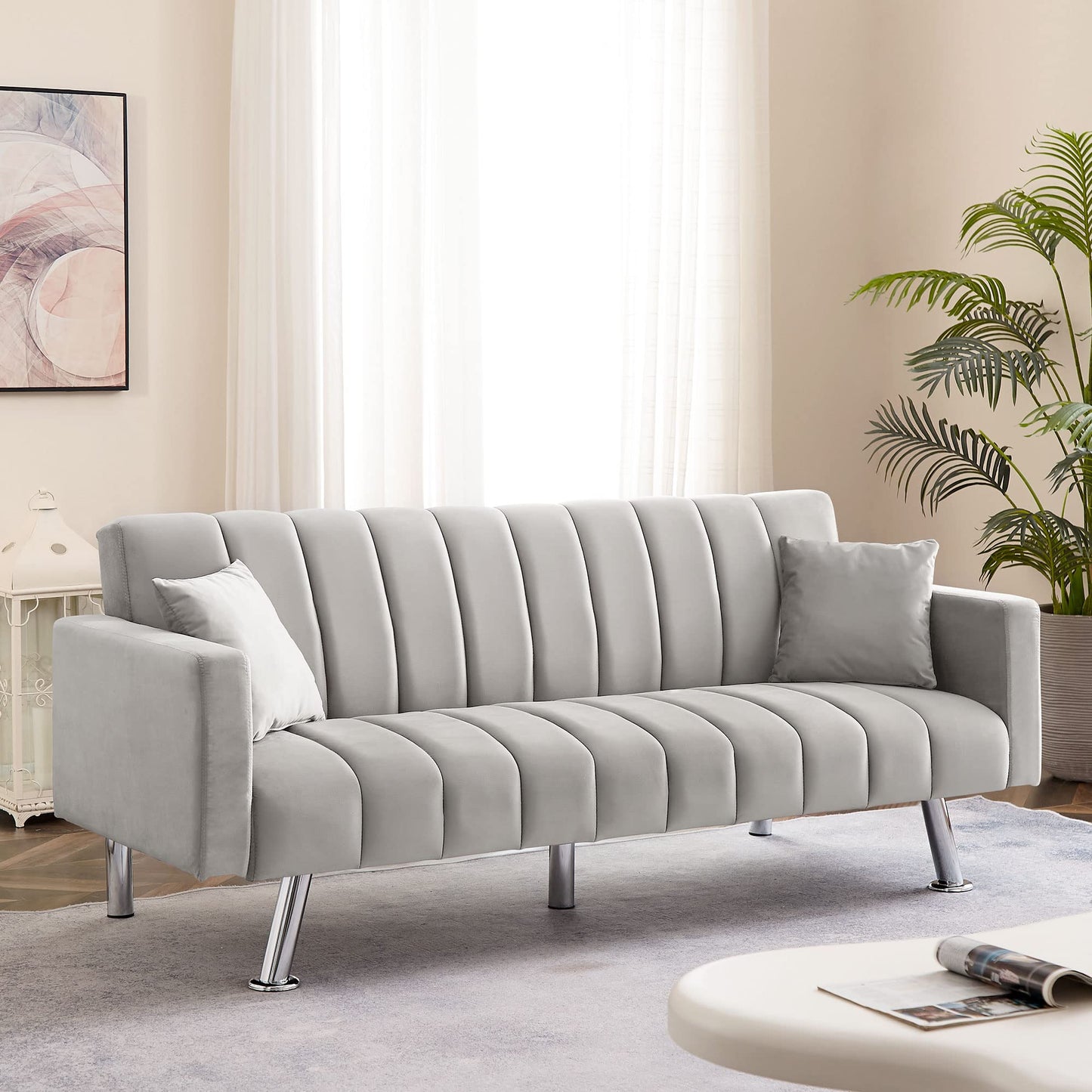 AWQM Modern Convertible Sofa Bed with Pillows