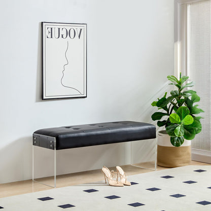 Modern PU Leather Entryway Bench by VECELO