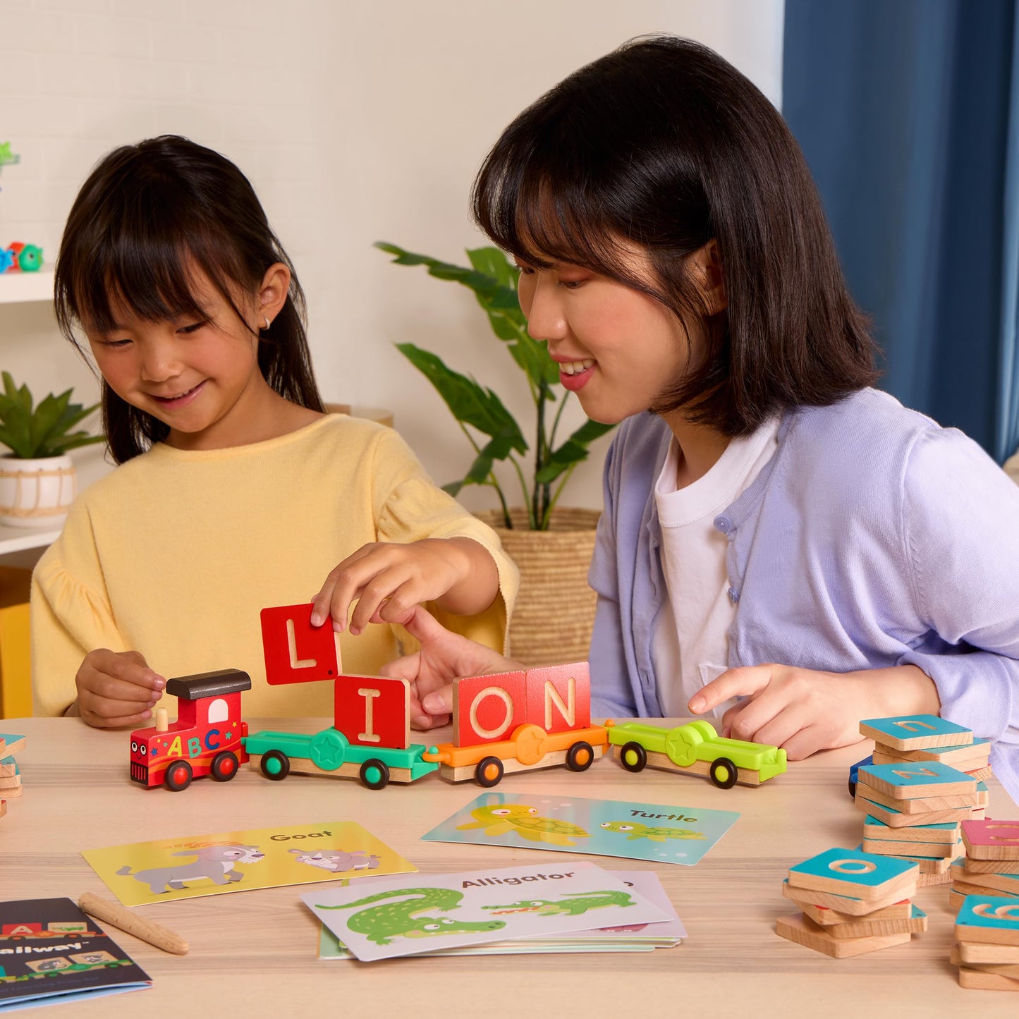 Battat Education Wooden Alphabet Train Set 84 Pieces