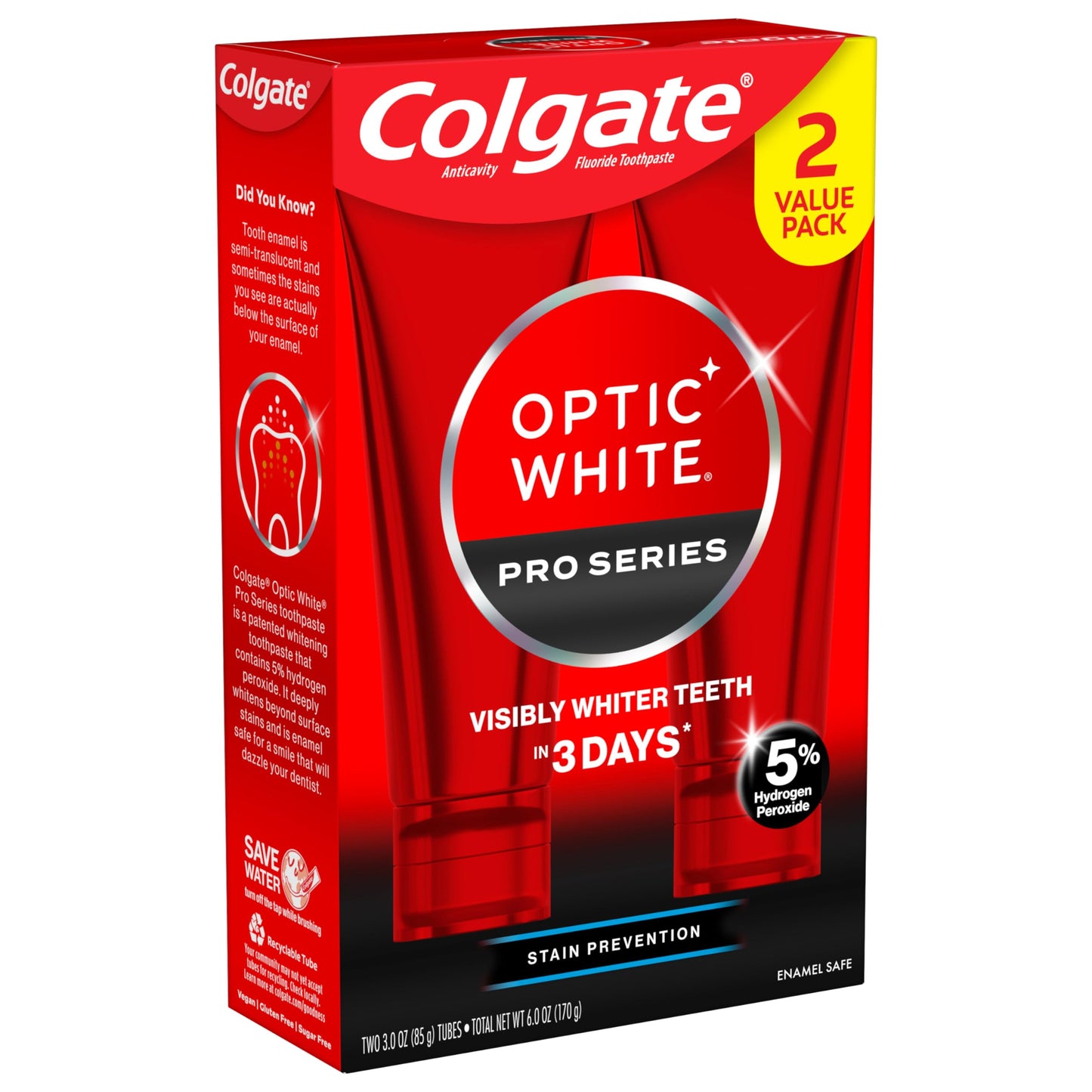 2 Pack Colgate Optic White Toothpaste with Peroxide