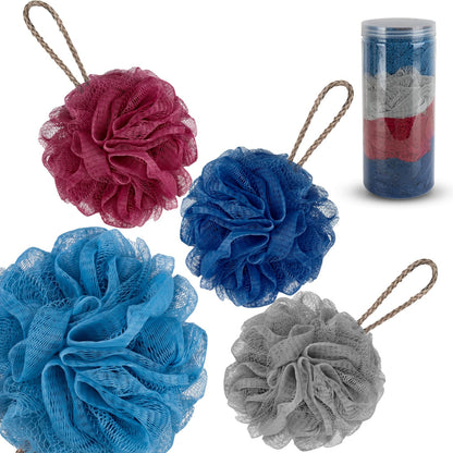 OndaptuLoofahs Bath Sponge Shower Pouf Ball,Mesh Bath Mesh Pouf Mesh Bath and Shower Ball,60g/PCS and Pack of