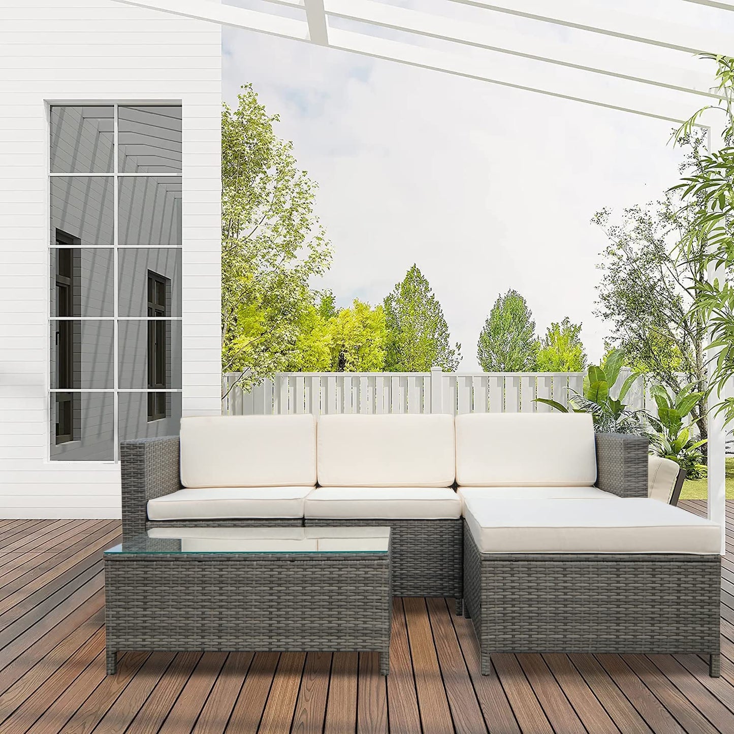 Outdoor Patio Sectional Furniture Set - Beige