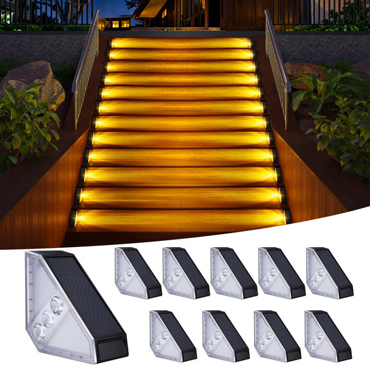 KINKAI Solar Step Lights, 10 Pack Outdoor Lighting