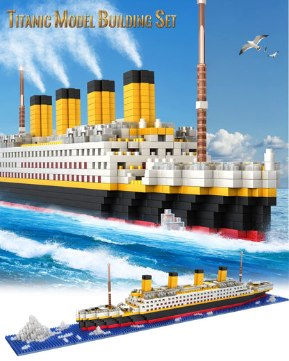 HYG Toys Titanic Micro Mini Building Blocks Set, 1860Pcs Ship Model Building Bricks, 3D Puzzle Sets DIY Educational Toys Gift for Adults and Kids