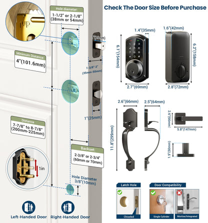 Smart Keyless Front Door Lock with Touchscreen