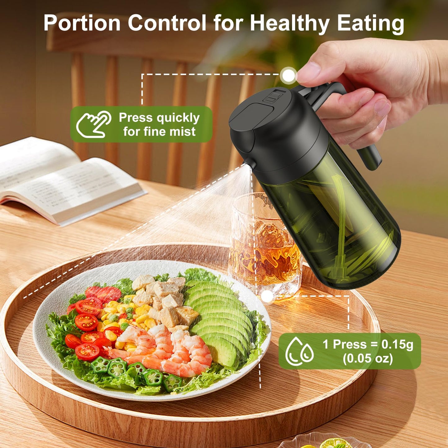 2 in 1 Oil Dispenser and Sprayer for Cooking