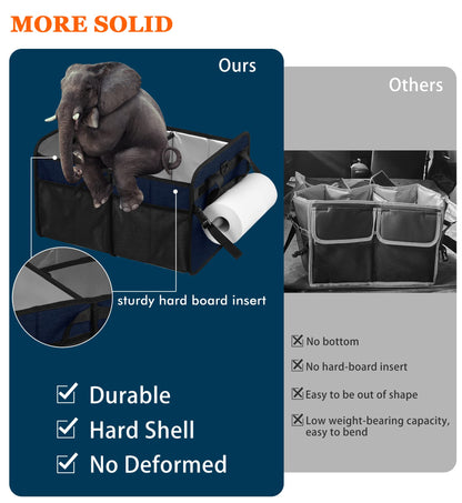 WOMACO Grill BBQ Caddy with Cooler Bag and Paper Towel Holder, Picnic Organizer for Utensil, Plate, Condiment, Griddle Caddy for Outdoor, Camper, Travel, Car, RV Must Haves (Dark Blue)