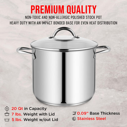 20-Quart Stainless Steel Stockpot by Bakken-Swiss