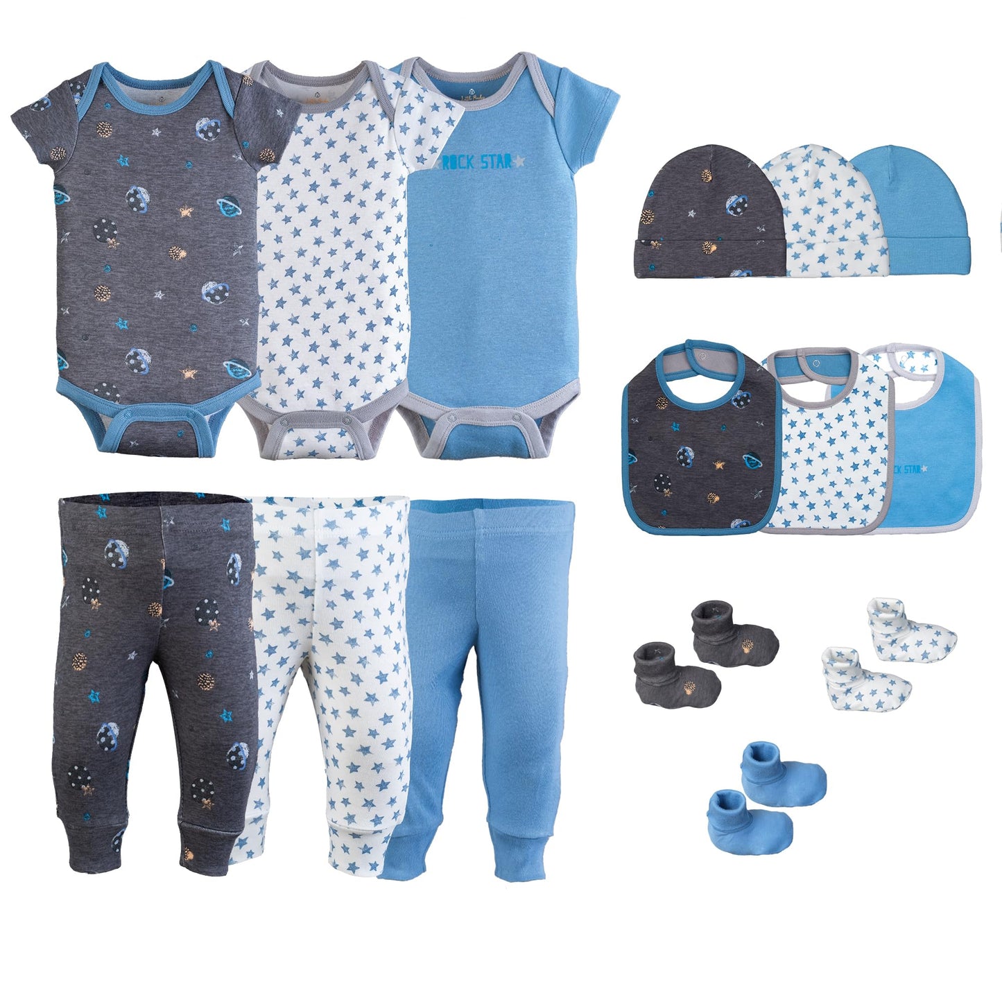 Newborn Baby Boy Clothes 15-Piece Essentials Set