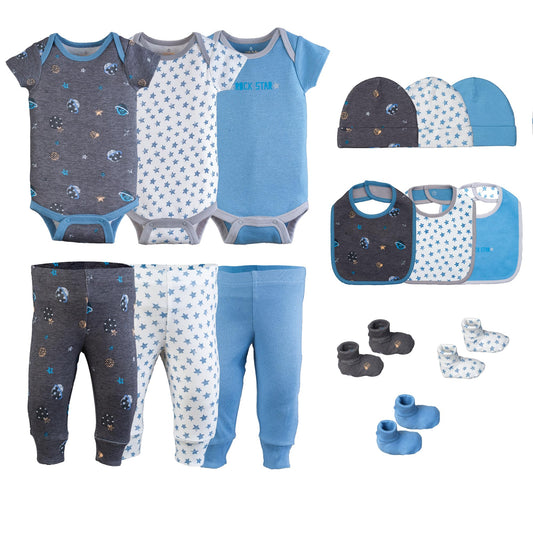 Newborn Baby Boy Clothes 15-Piece Essentials Set