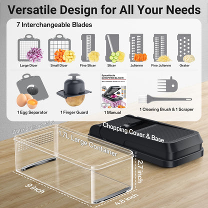 12-in-1 Vegetable Chopper with 7 Blades