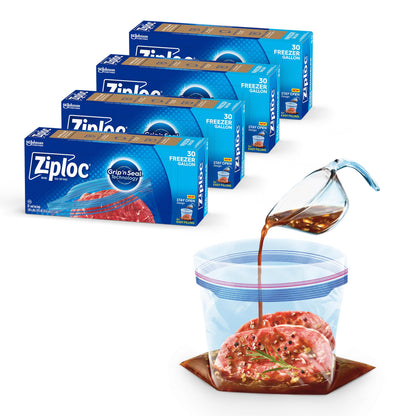 Ziploc Gallon Freezer Bags, 120 Count