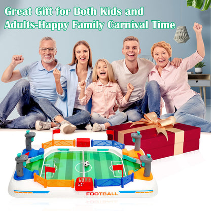 Couomoxa Upgrade Mini Football Games with 4 Flipper Drive Simulate Mini Tabletop Soccer Sport Board Game Educational Interactive Play Toy Gift for Boys,Girls Ages 3+ Adults