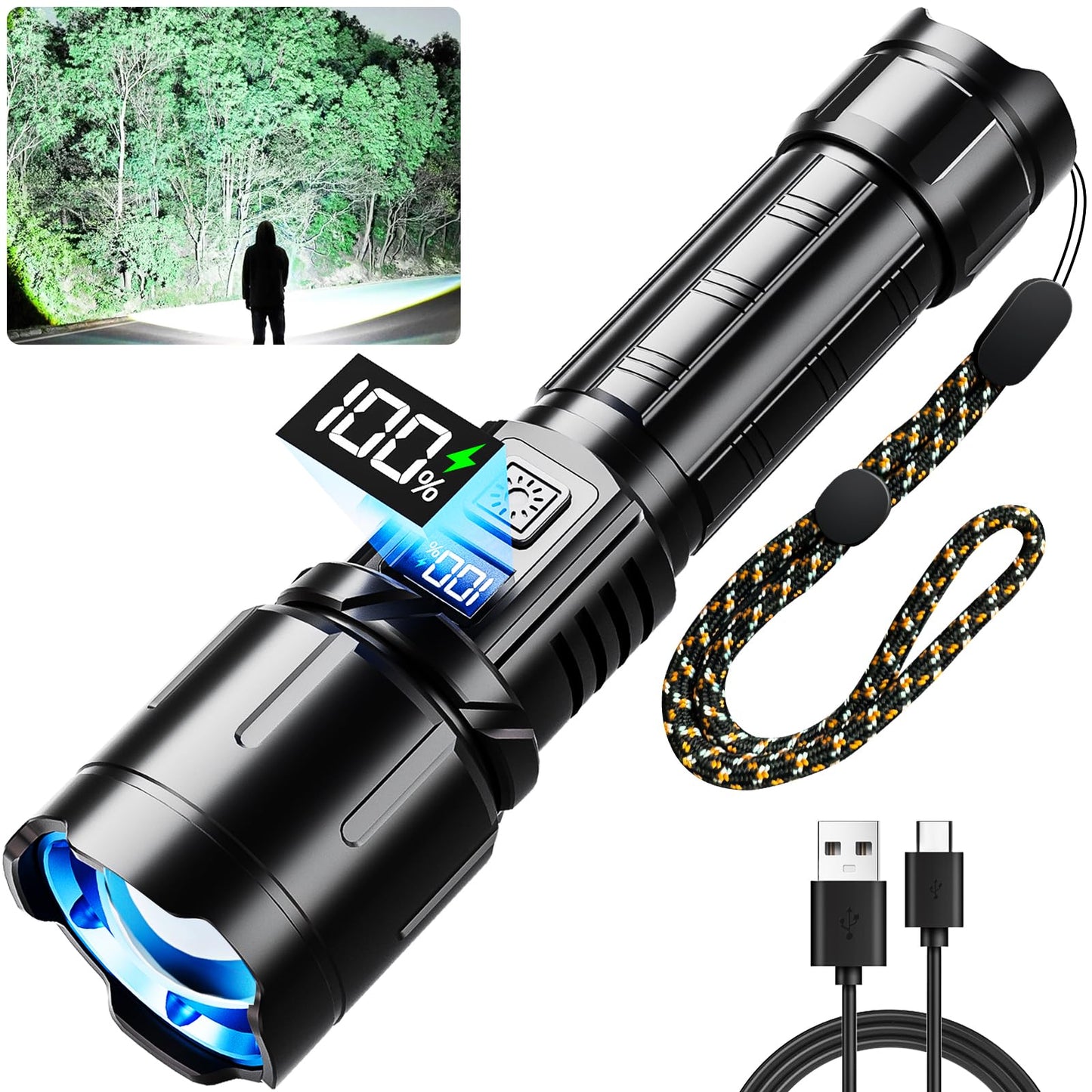 2000LM KNIBO Tactical Rechargeable Flashlight