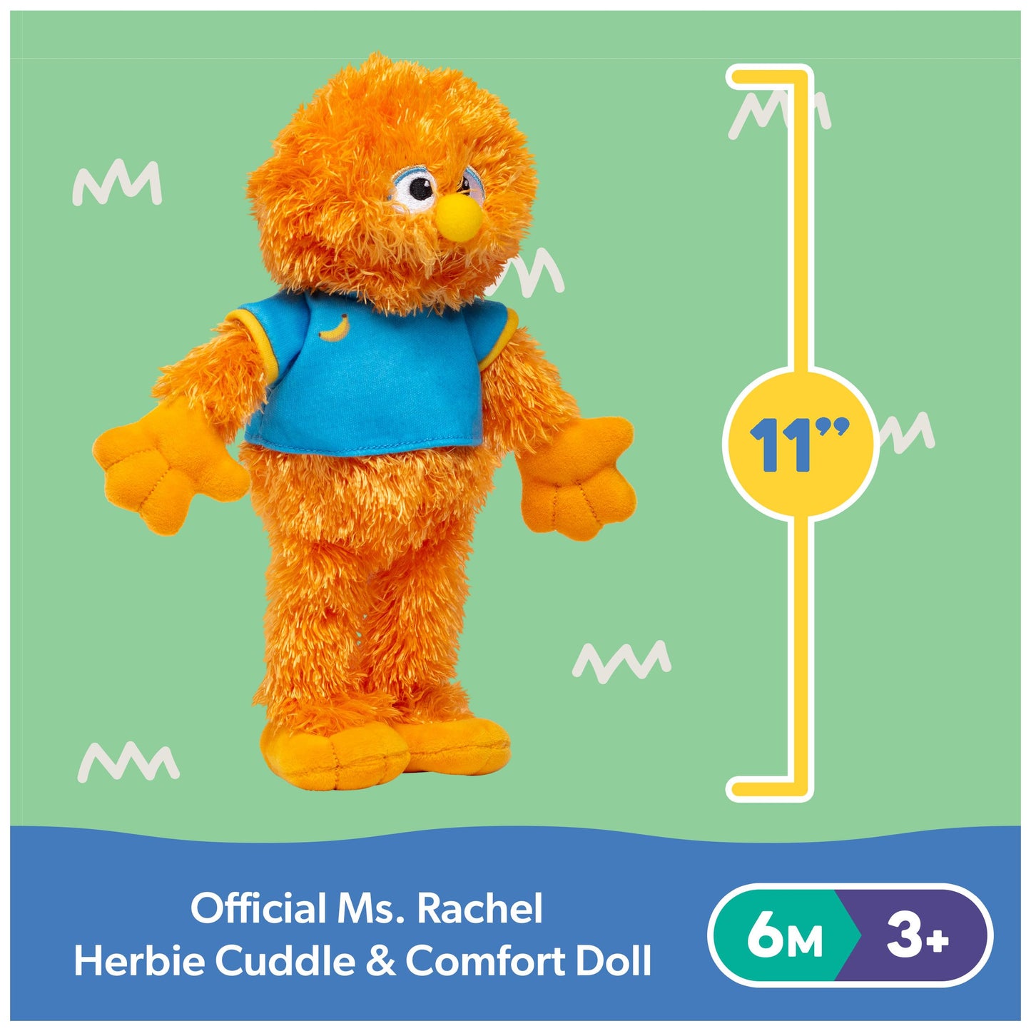 Ms. Rachel 11" Plush Cuddle Doll for Toddlers