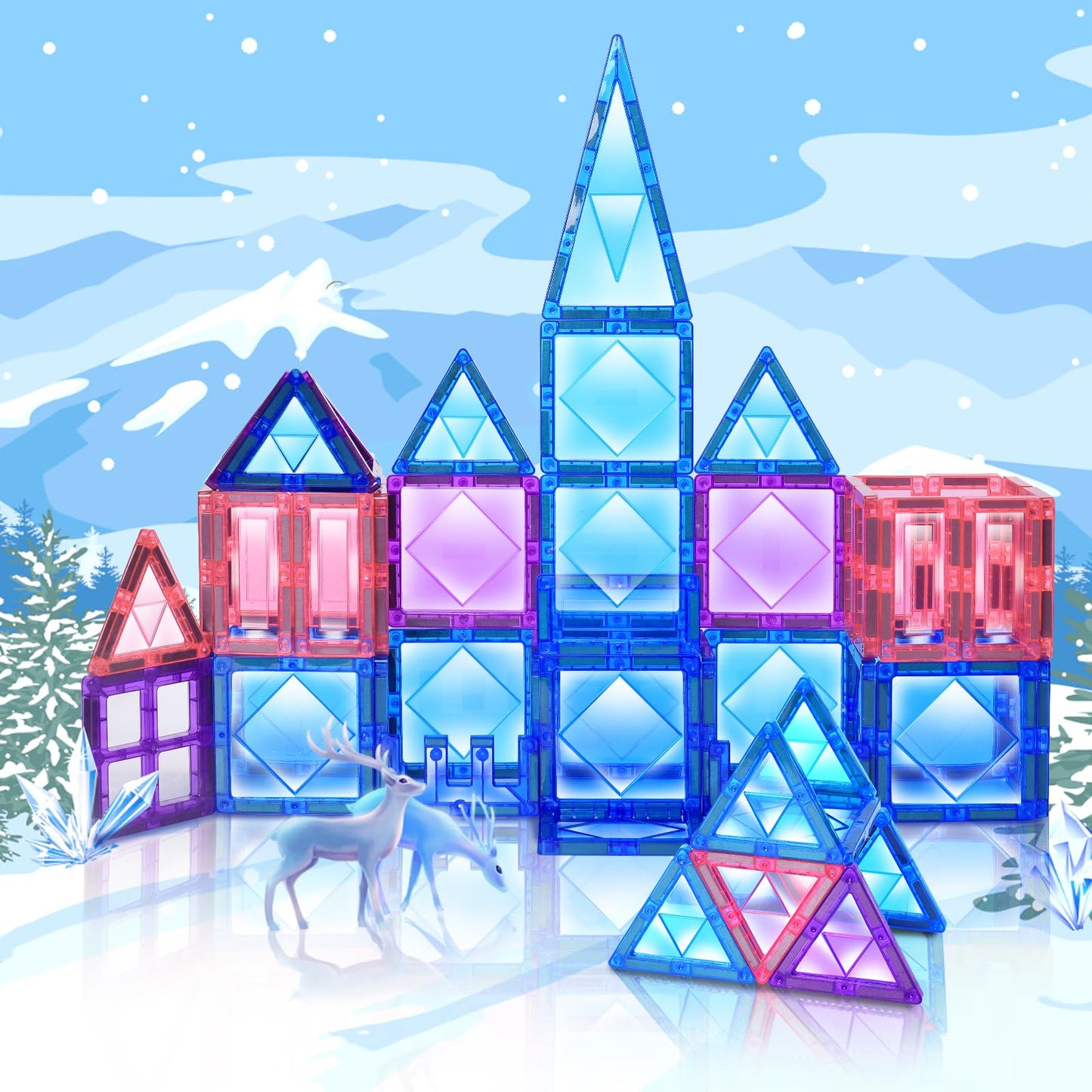 Magnetic Building Tiles for Kids 3-7 Years