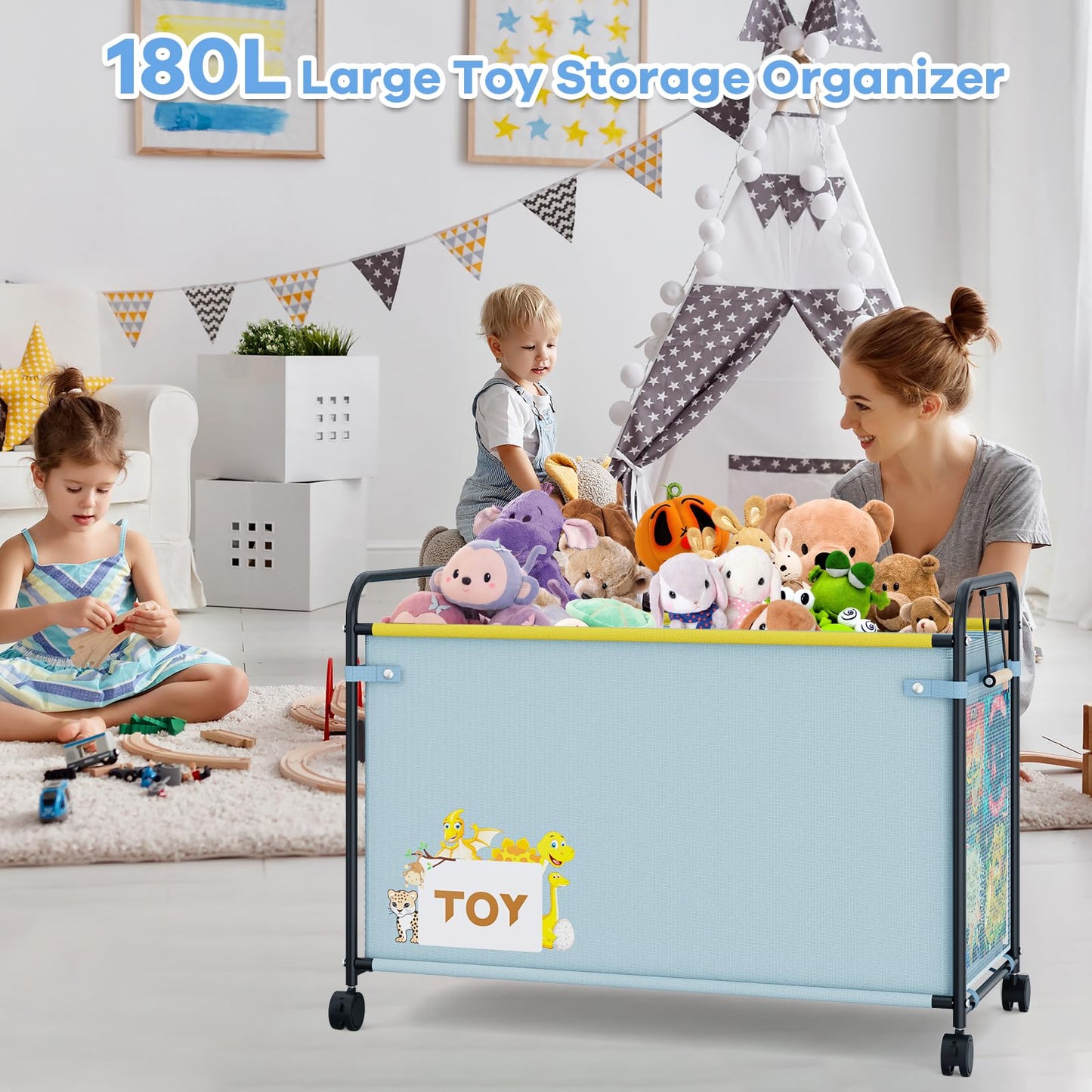 JBBTOOL Extra Large Toy Chest with Wheels