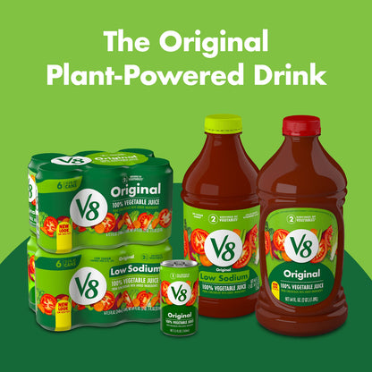 V8 Original 100% Vegetable Juice, Vegetable Blend with Tomato Juice, 11.5 FL OZ Can (Pack of 24)