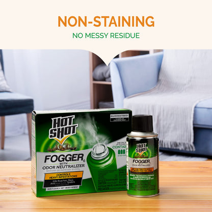 Pack of 6 Hot Shot Fogger With Odor Neutralizer.
