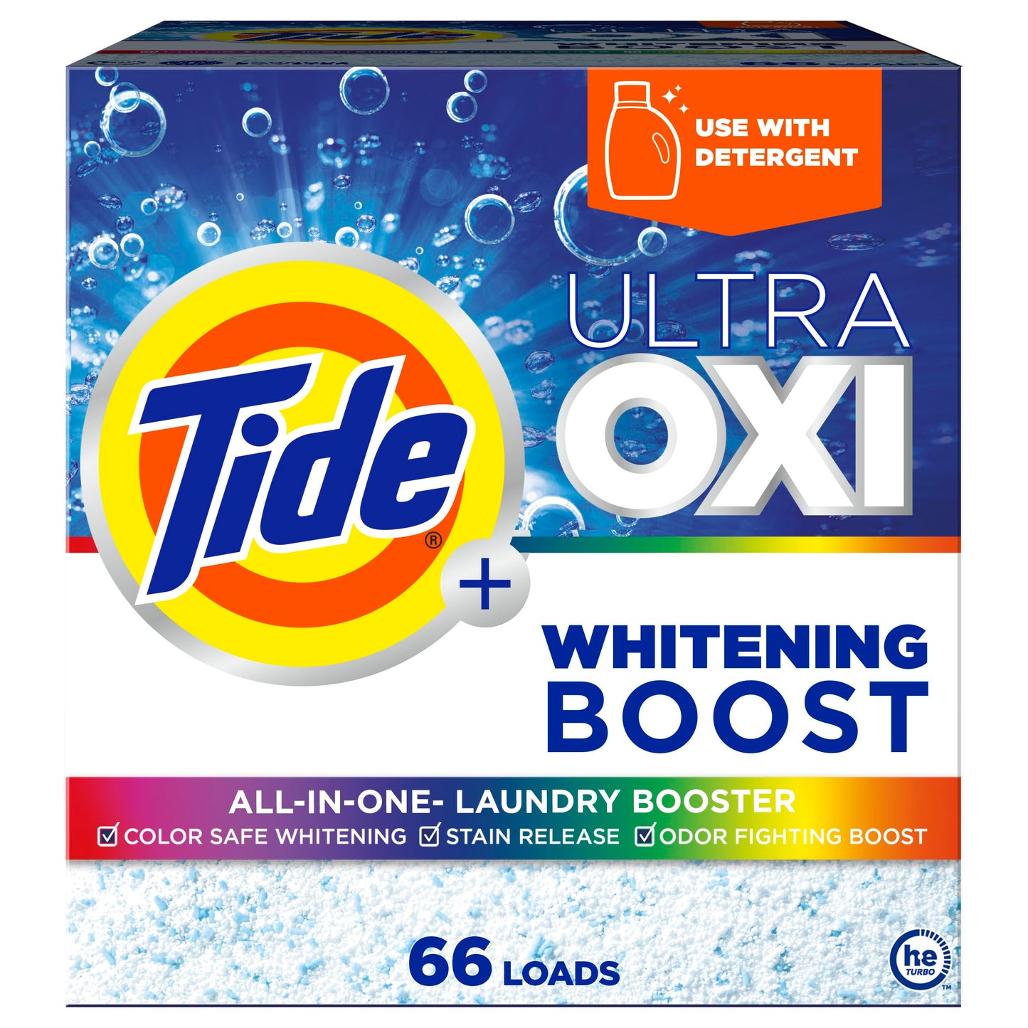 Tide Ultra Oxi Whitening Boost, All in One Laundry Booster, Color Safe Whitening, Stain and Odor Fighter, 66 Loads, 57 oz