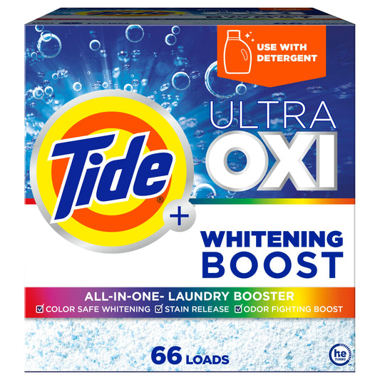 Tide Ultra Oxi Whitening Boost, All in One Laundry Booster, Color Safe Whitening, Stain and Odor Fighter, 66 Loads, 57 oz