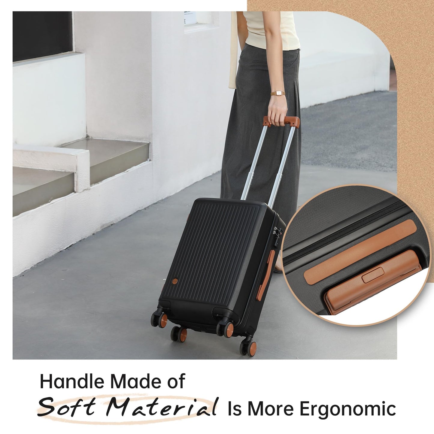 Hulsin 20-Inch Carry-On Luggage with Spinner Wheels