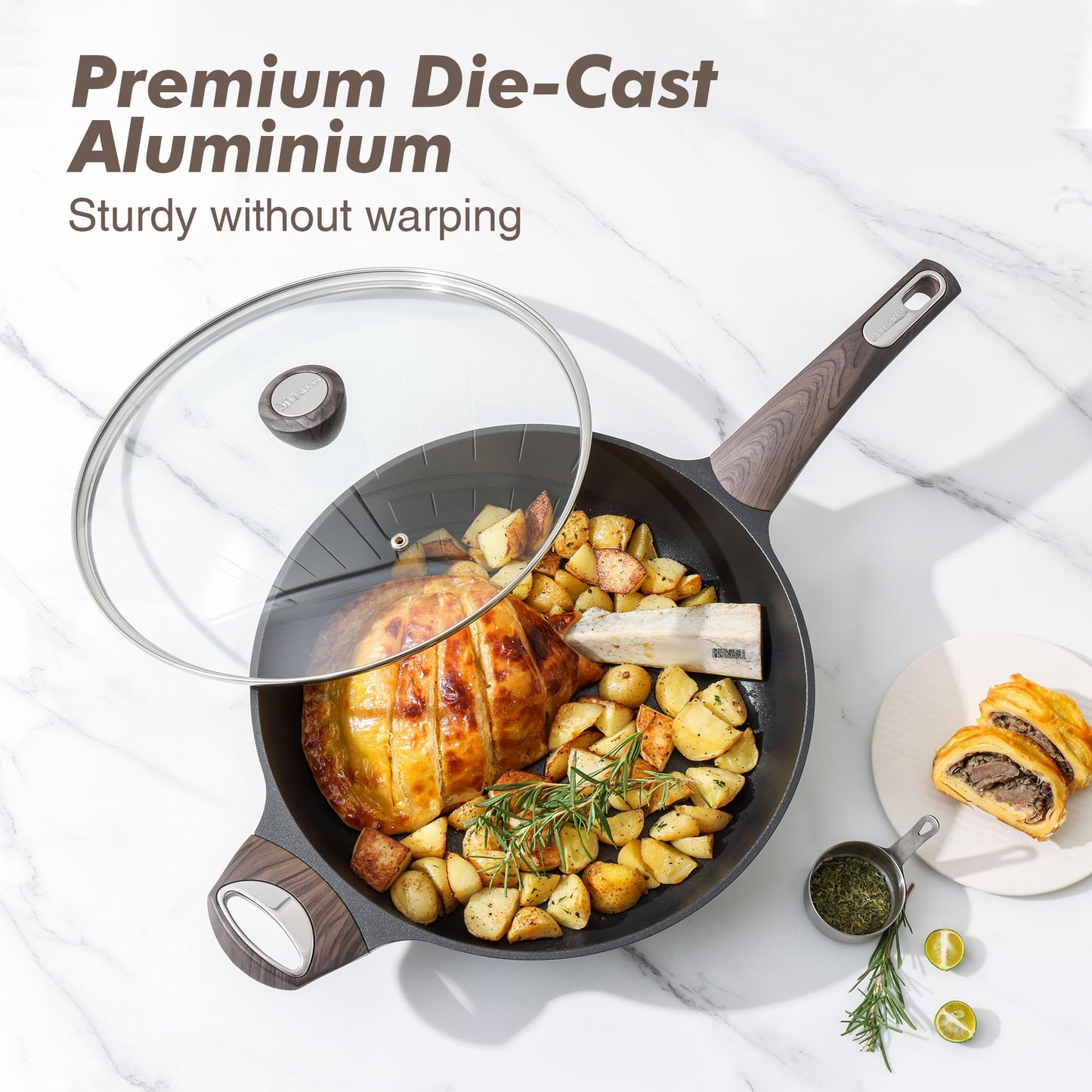 10.5 Inch SENSARTE Nonstick Frying Pan with Lid