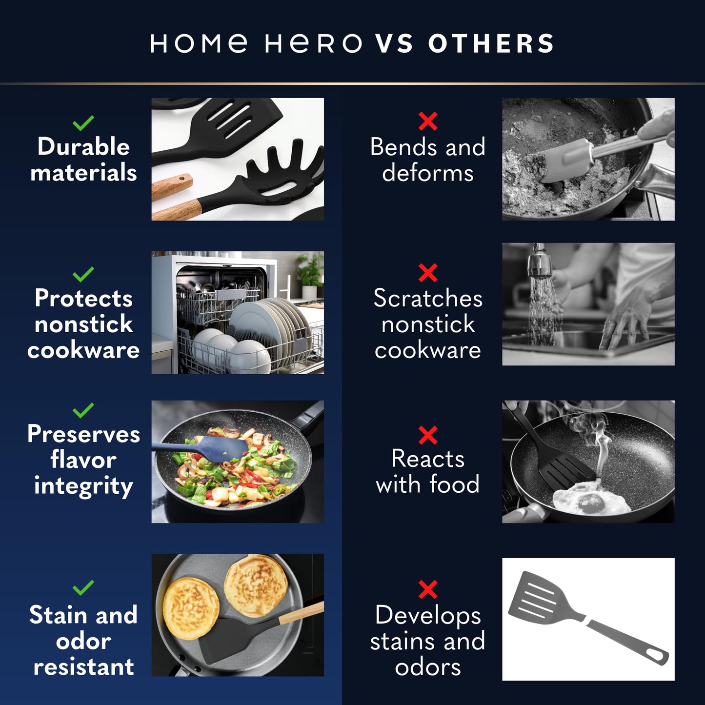 Home Hero 44-Piece Silicone Kitchen Utensil Set
