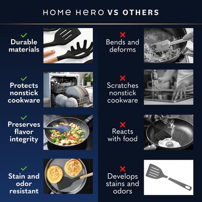 Home Hero 44-Piece Silicone Kitchen Utensil Set
