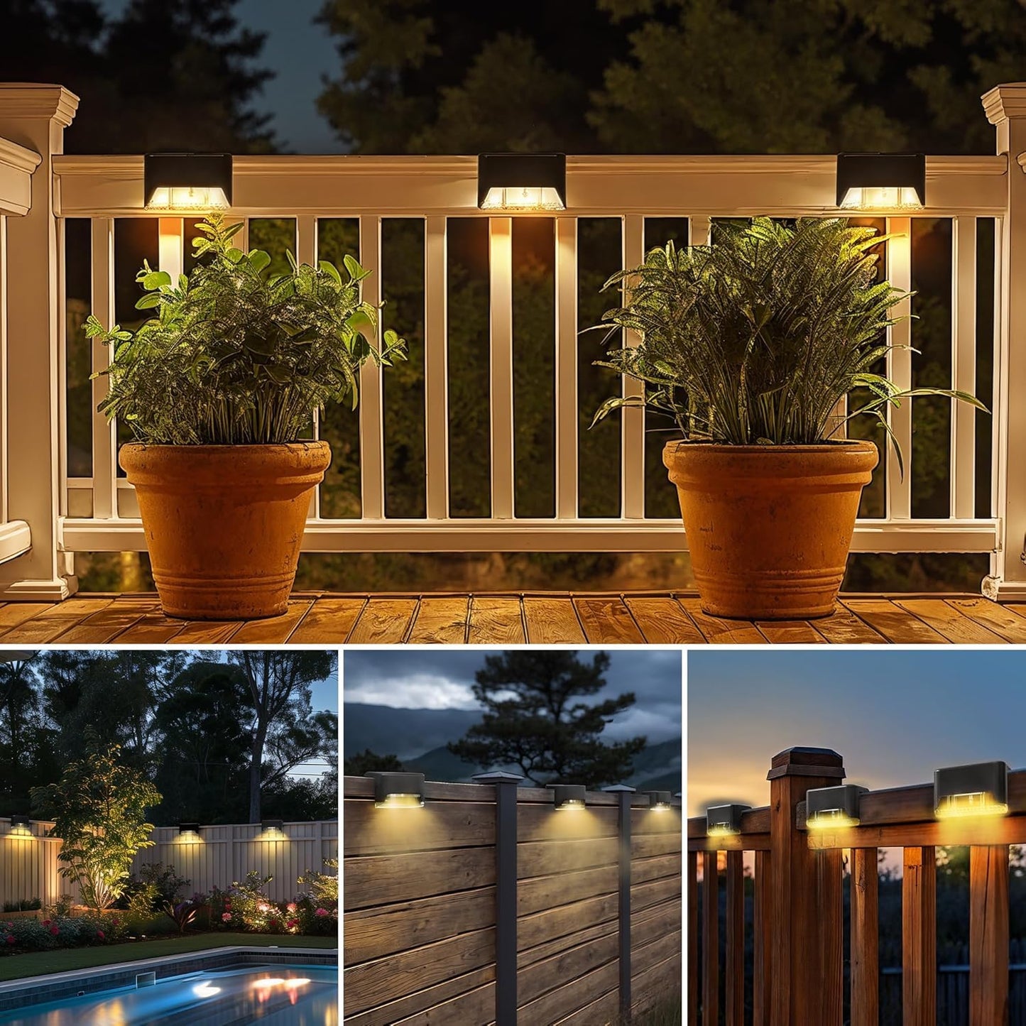 16 Solar Step Lights for Deck and Stairs