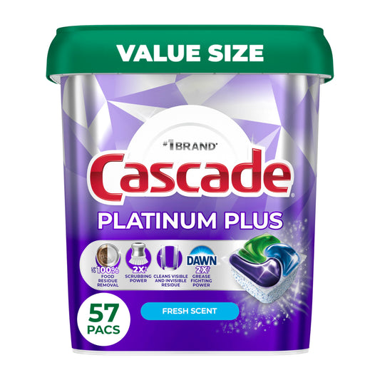 57 Count Cascade Platinum Plus Dishwasher Pods