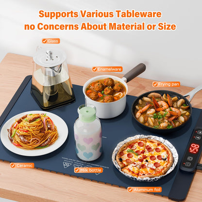 LENSEMUS Electric Warming Tray with Timer and Control