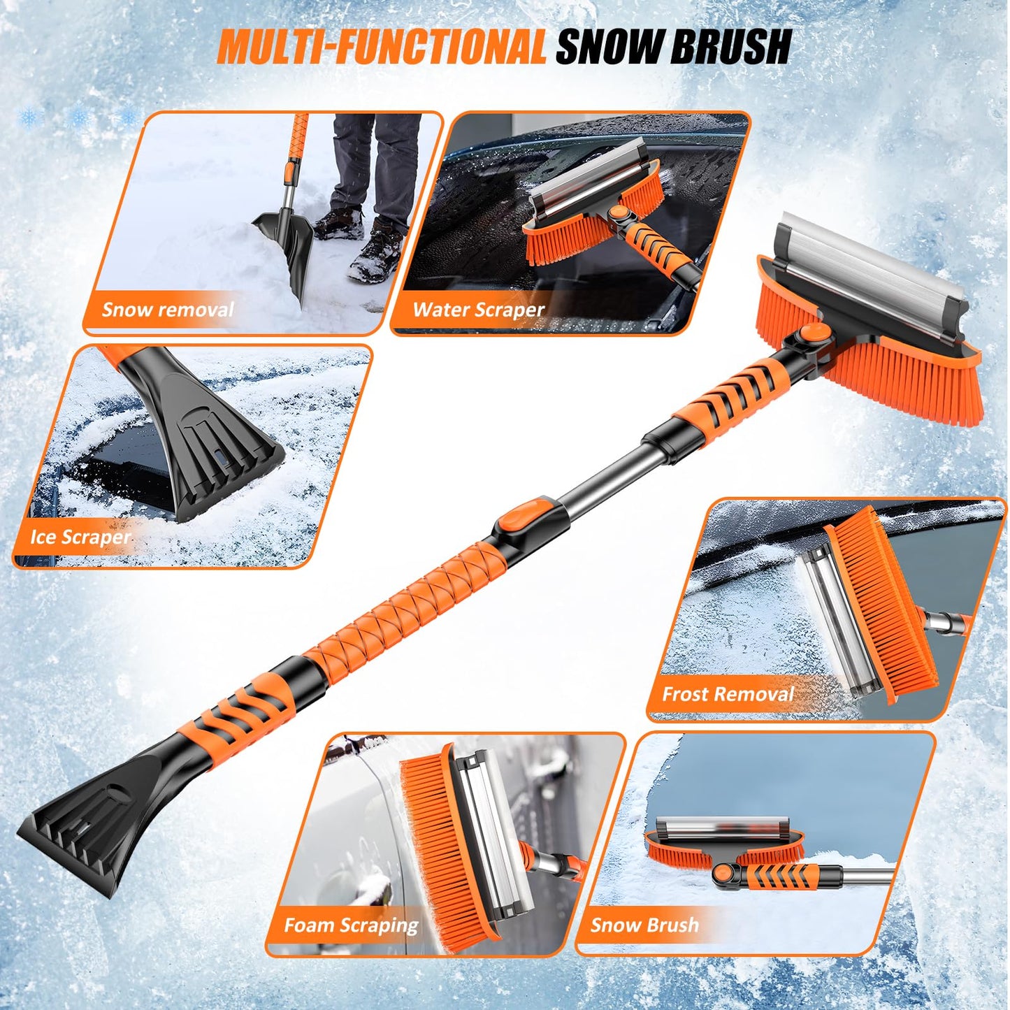 42" Extendable Snow Brush and Ice Scraper