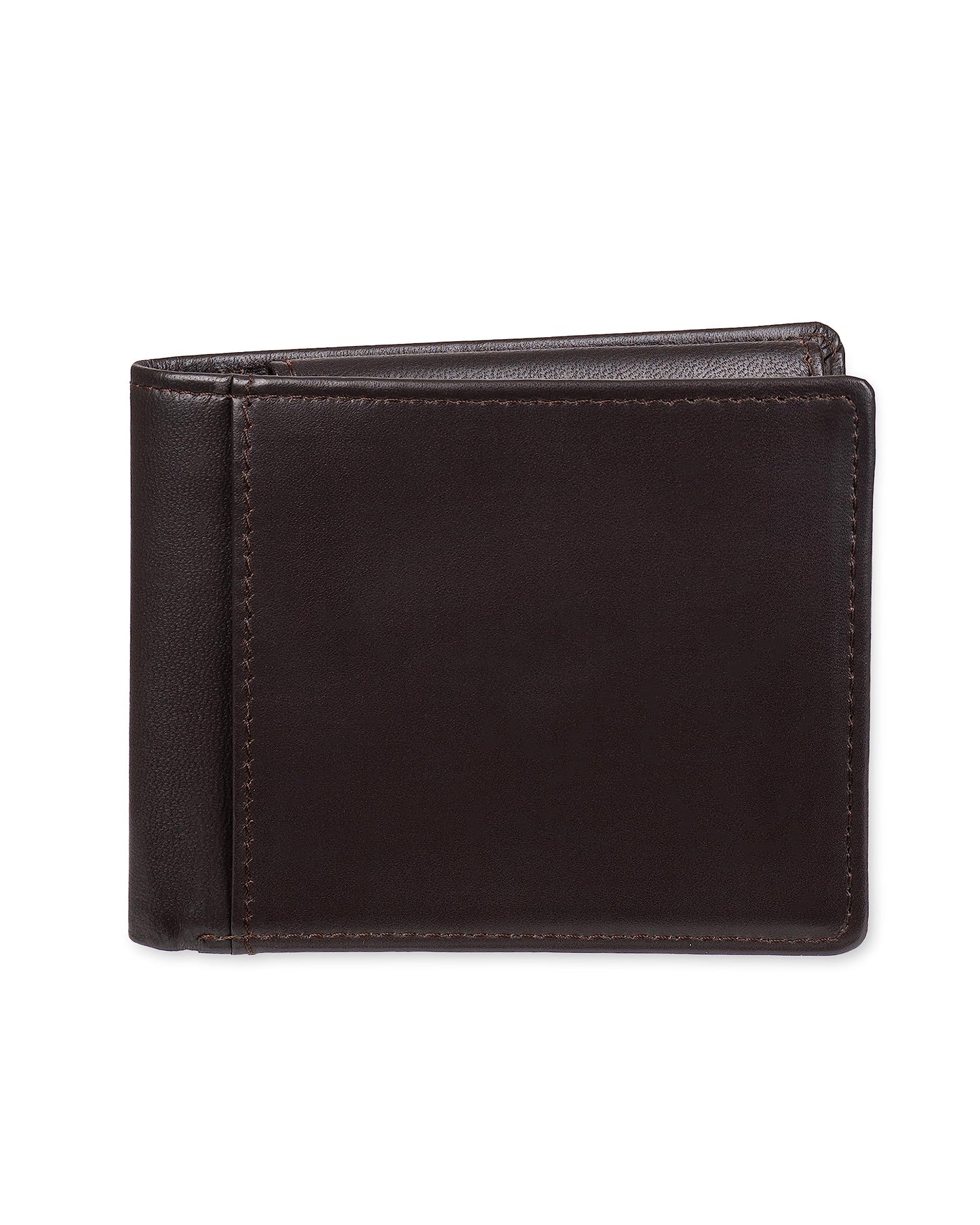 Amazon Essentials Men's Bifold Wallet with Coin Pocket, Dark Brown, One Size