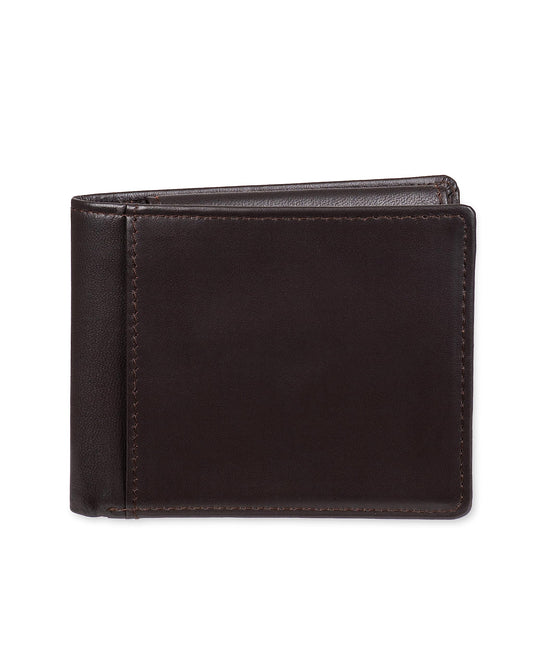 Amazon Essentials Men's Bifold Wallet with Coin Pocket, Dark Brown, One Size