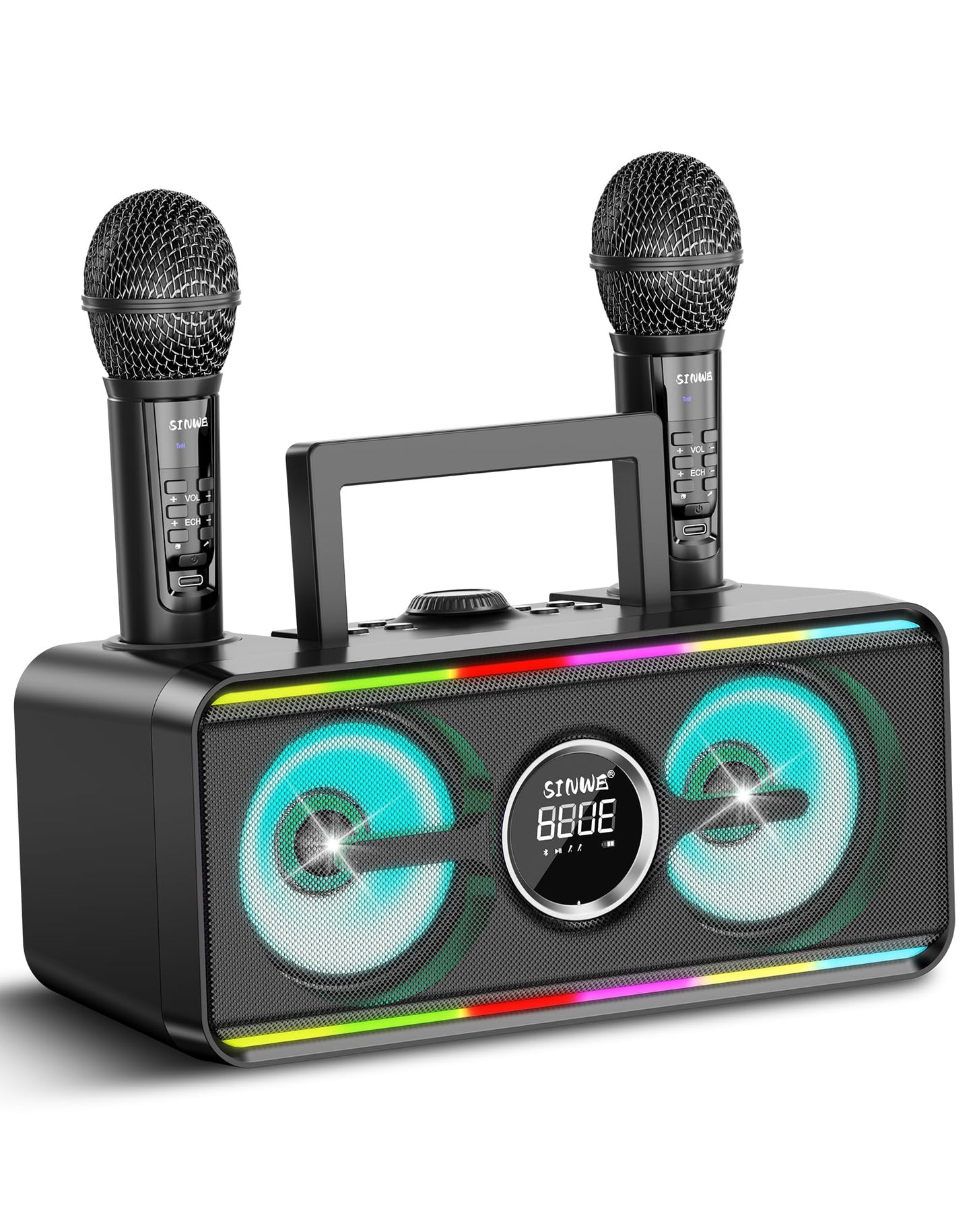 Karaoke Machine with 2 Wireless Microphones