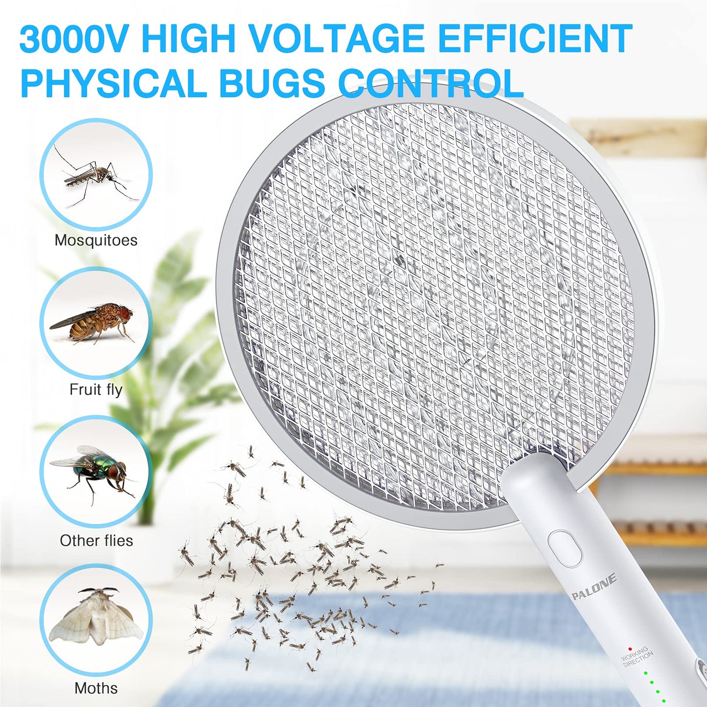 PALONE 2-in-1 Electric Fly Swatter & Bug Zapper