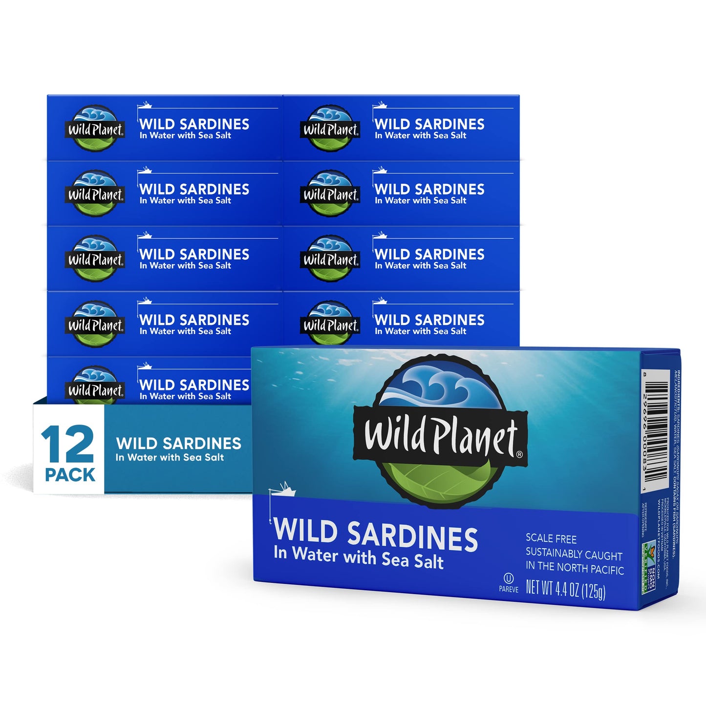 Wild Planet Sardines in Water, Non-GMO, 12-Pack