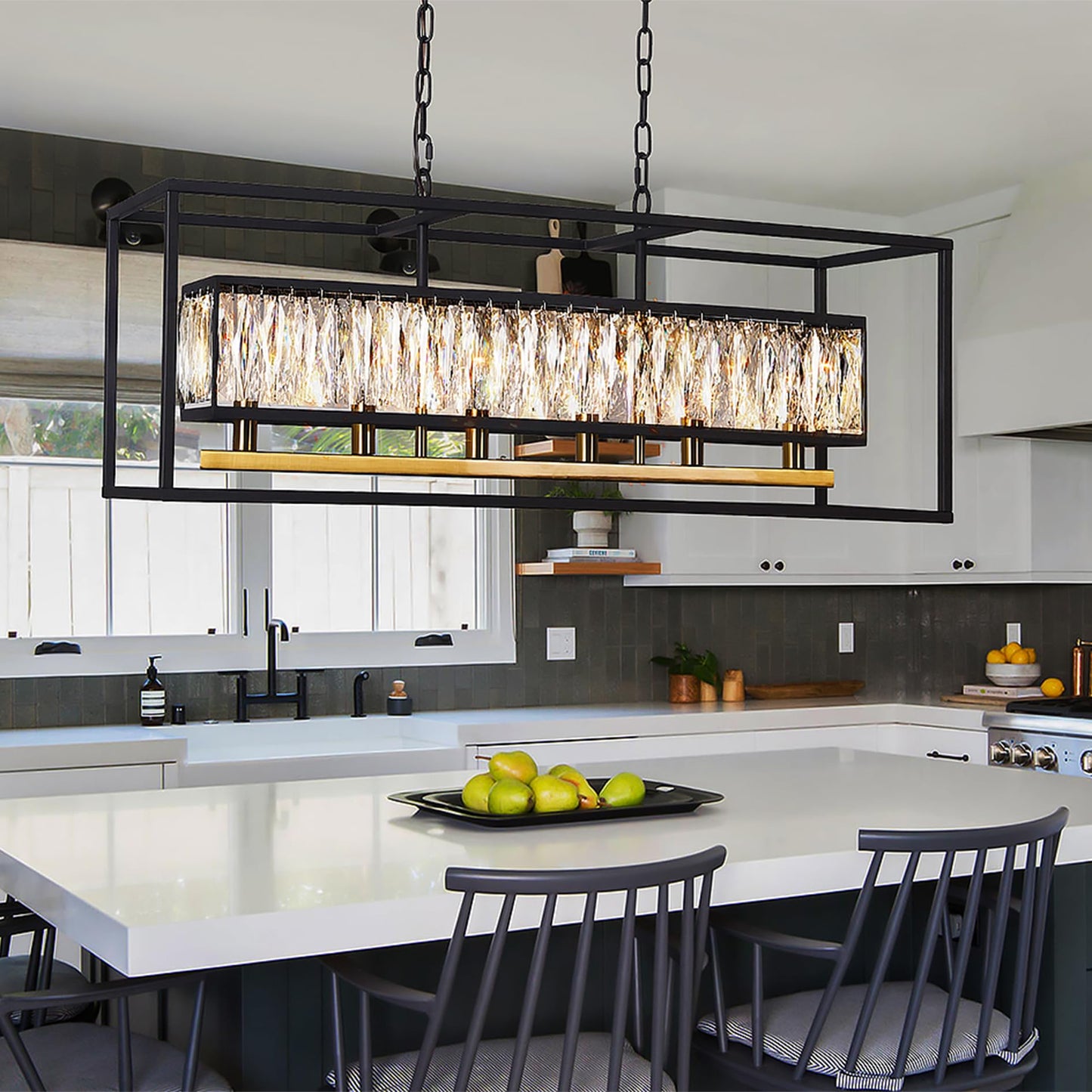 6-Light Modern Crystal Chandelier Pendant Light