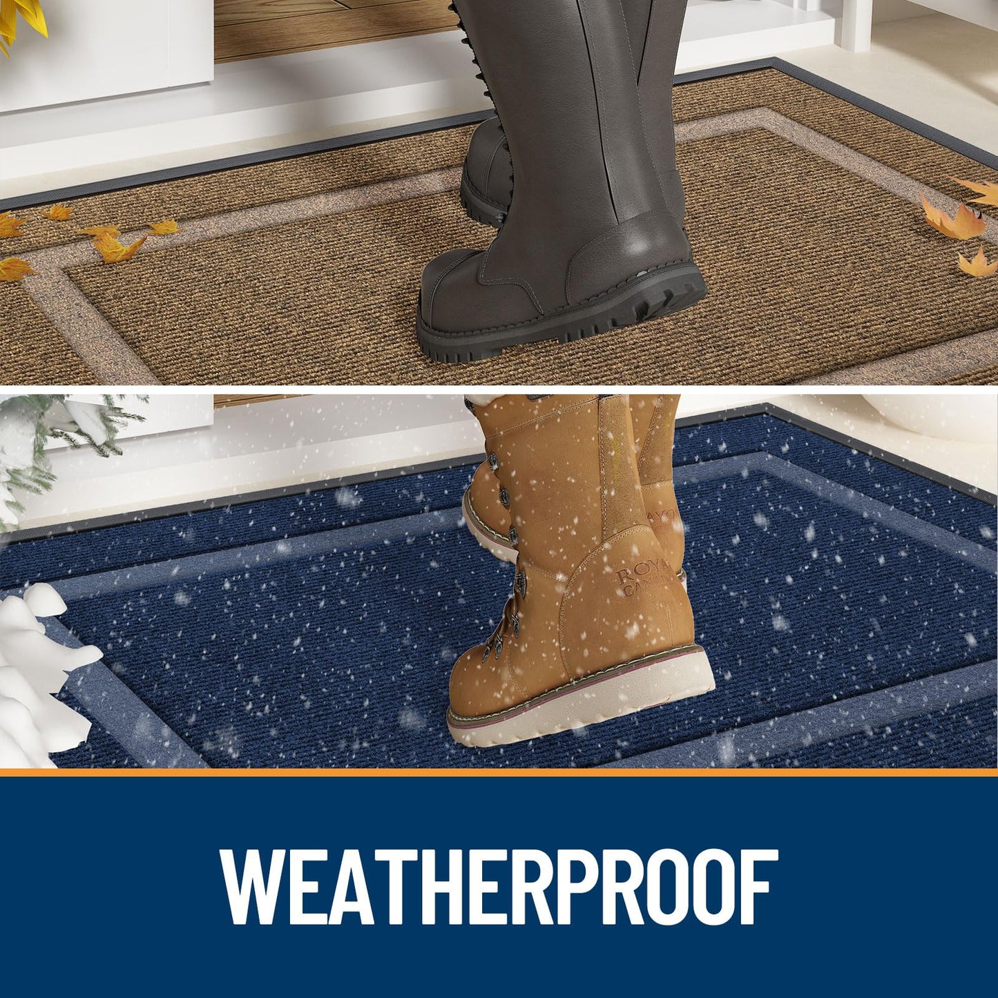 OLANLY Waterproof All-Weather Front Door Mat 29.5x17