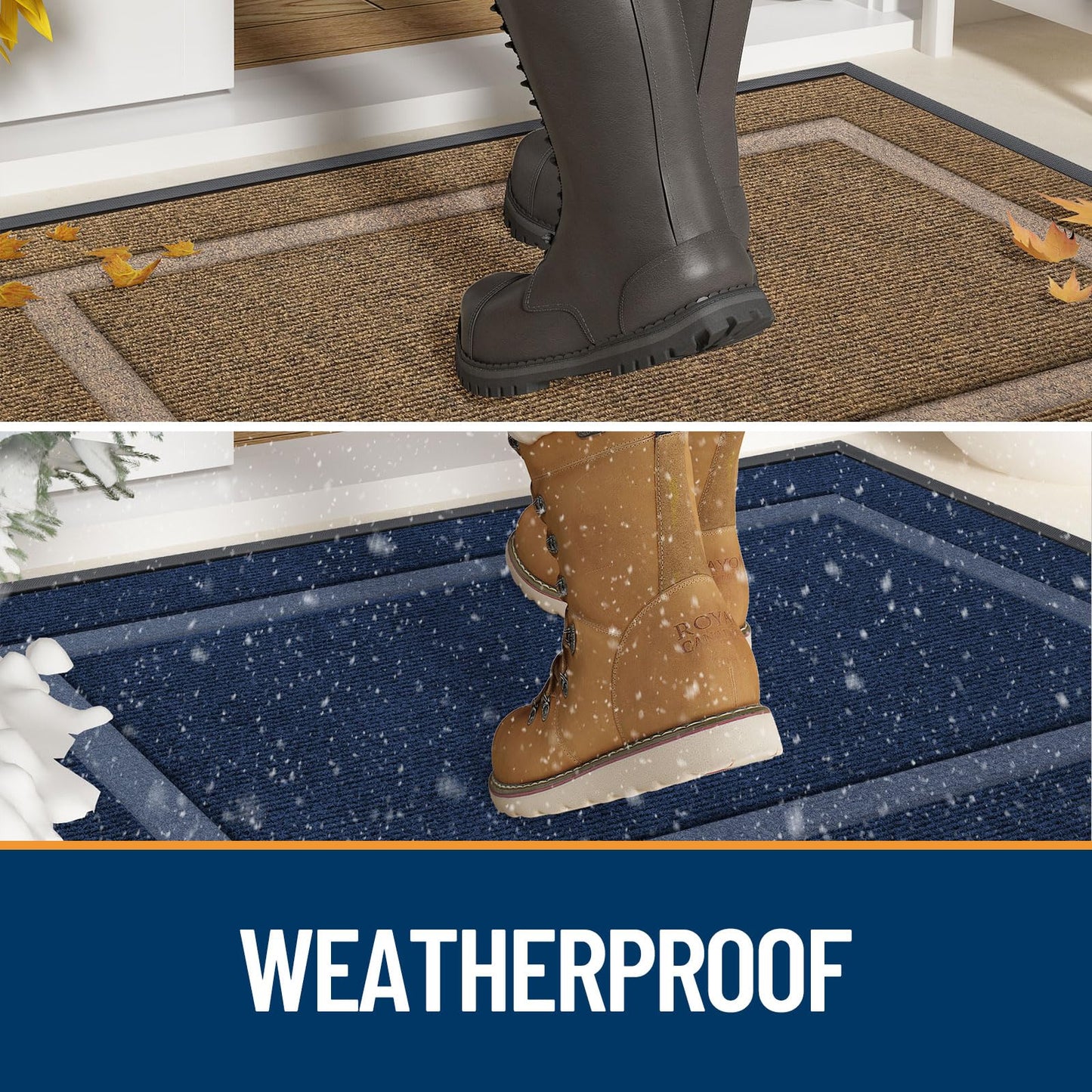 OLANLY Waterproof Indoor Outdoor Doormat, Low Profile