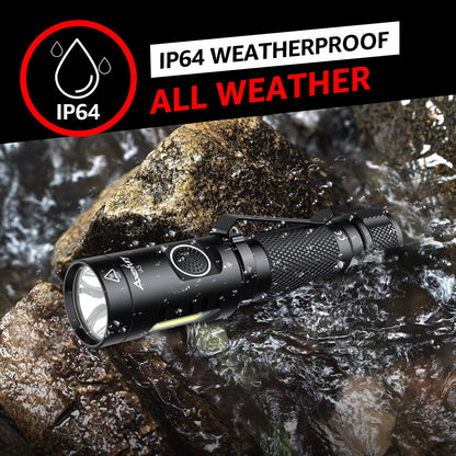 axefury Flashlight, Magnetic LED Flashlight,Small Powerful EDC Flashlight A5 with COB Side Light,700 lumens,6 Modes,2 Types Batteries,Waterproof for Camping, Emergency(Not Included Battery) Gift