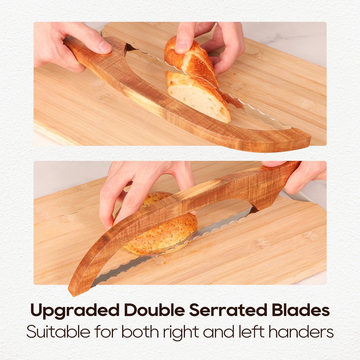 Mooues Double Serrated Bread Knife Set