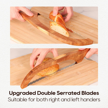 Mooues Double Serrated Bread Knife Set