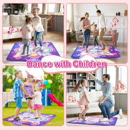 Skirfy Dance Mat, Unicorn Toys for Girls Electronic Dance Pad with 7 Games Mode, Dance Games with Touch Sensitive LED Lights, Birthday Party Games for Toddler Girls for 3-12