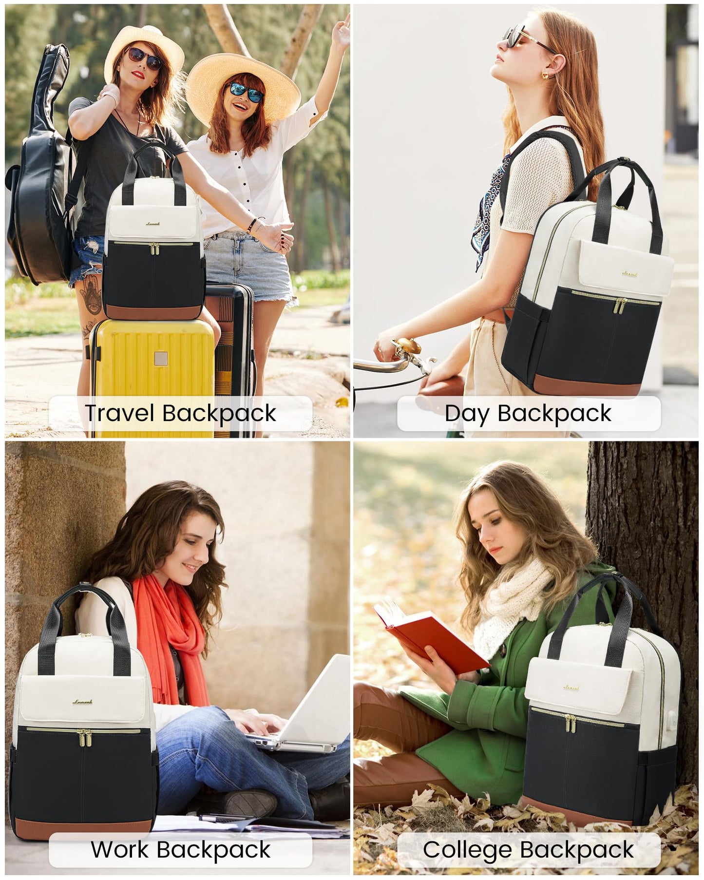 LOVEVOOK Laptop Backpack for Women, 17.3inch Laptop Bag with USB Port, Waterproof Travel Work Backpack Purse, Anti-Theft Backpacks Casual Computer Daypack Nurse Teacher Bag