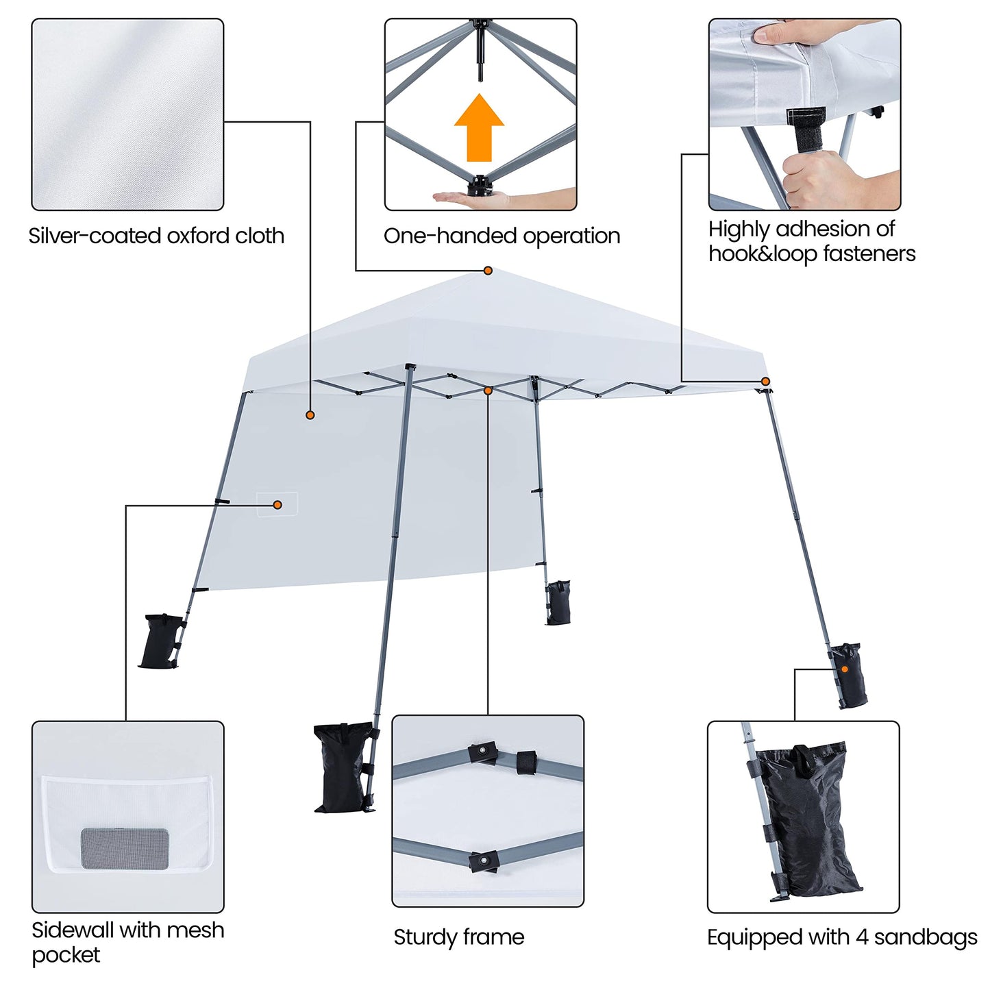 10x10 Pop Up Canopy Tent with Sidewall