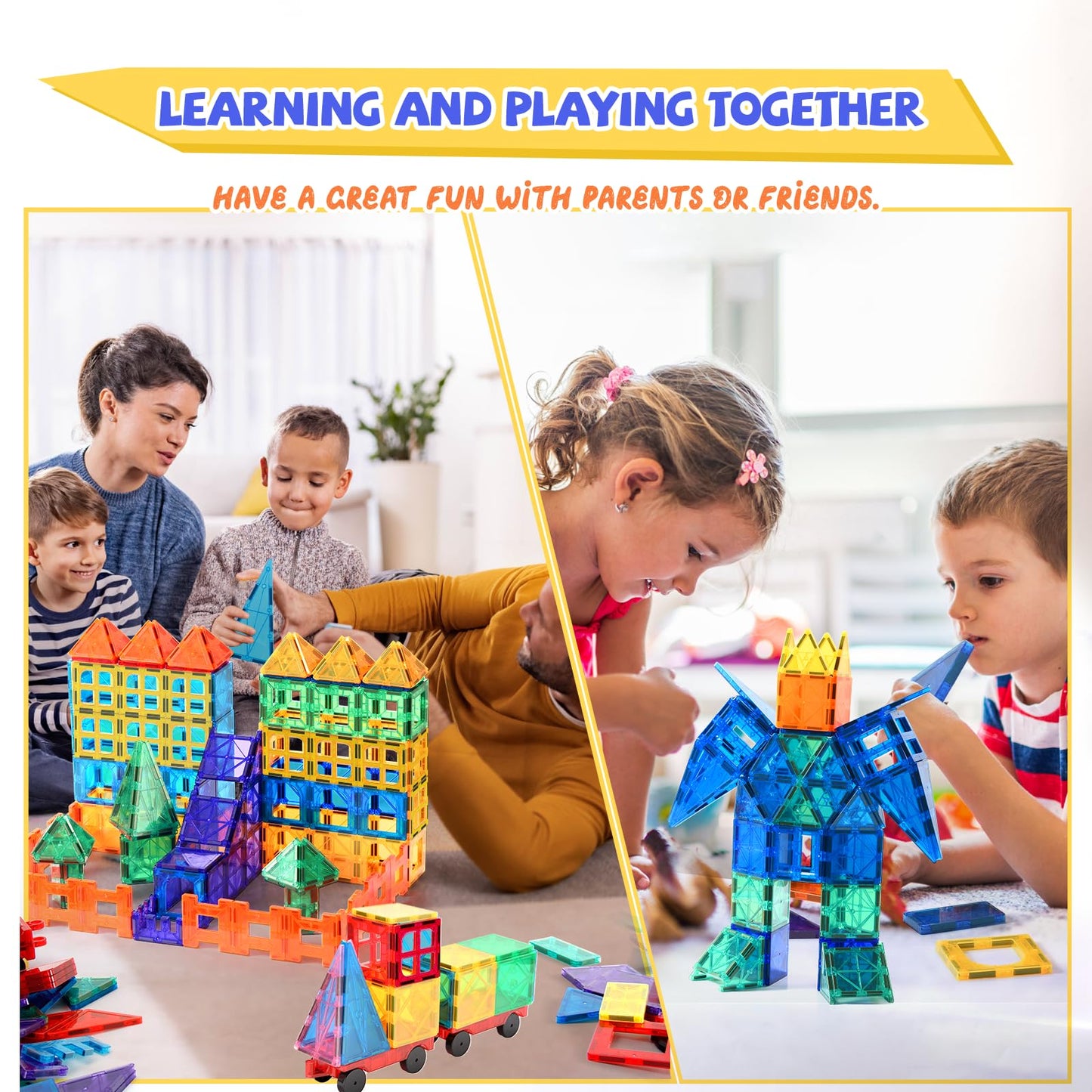 104-Piece Magnetic Building Blocks Set for Kids
